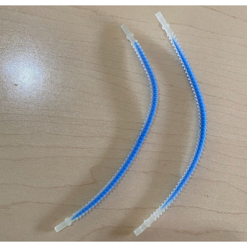 Lot of 2 LEGO Parts 57539 Flexible Ribbed 19L Hose pipe with 8mm Ends Blue Color